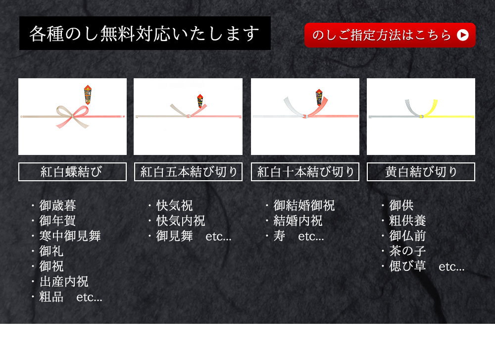 各種のしについて