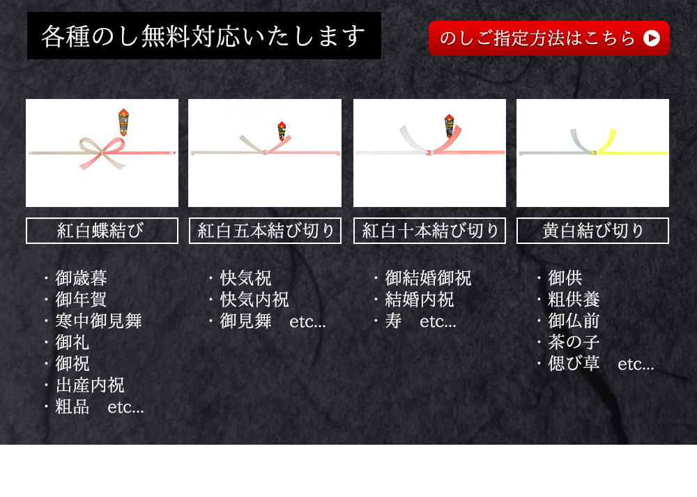 各種のしについて