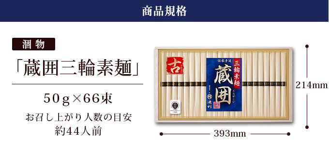 蔵囲三輪素麺・商品規格