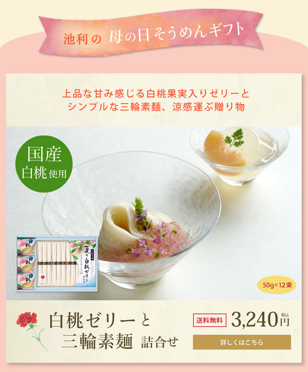 池利の母の日ギフト　彩野菜つゆ付き