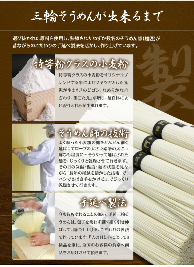 贈り物そうめん・三輪そうめんができるまで